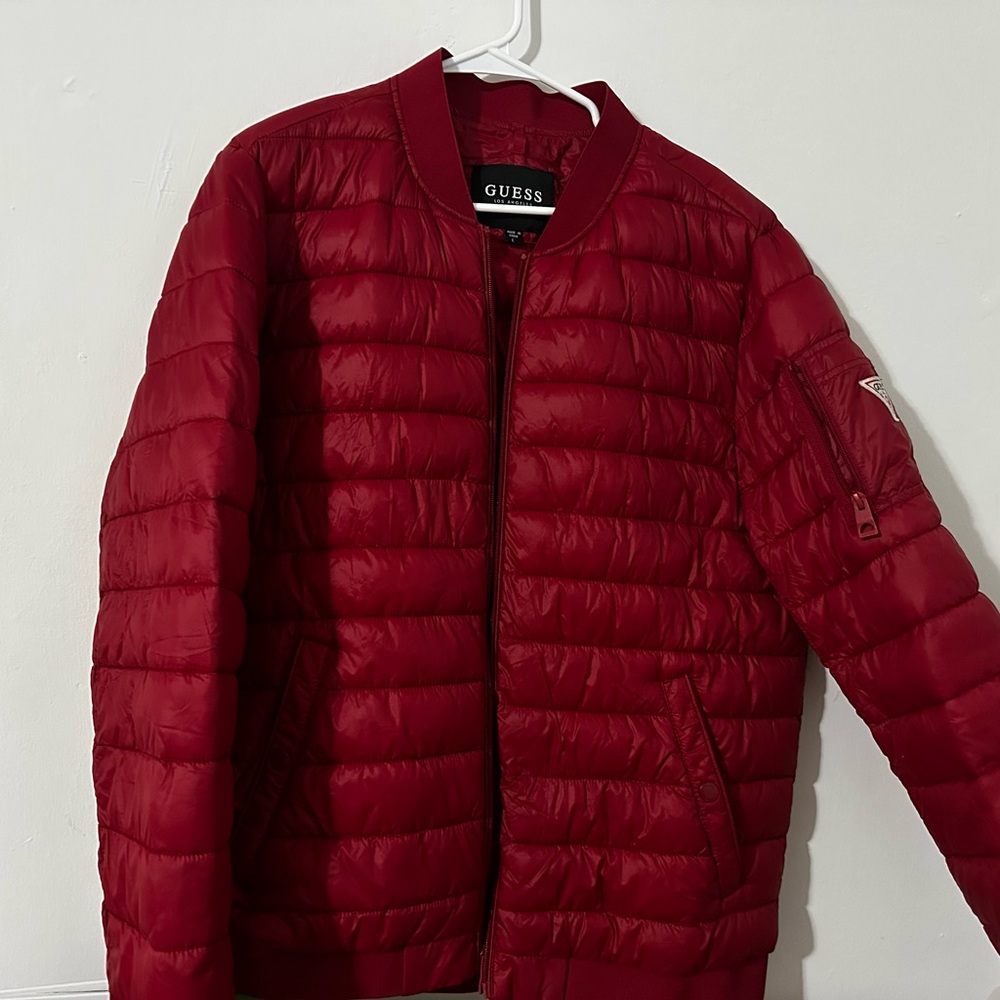 Guess Men's Bold Red Puffer Jacket